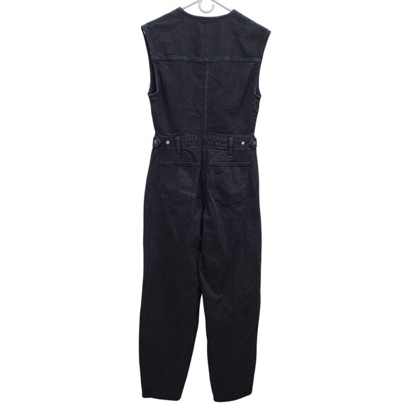 Universal Thread Womens Black Denim Sleeveless Jumpsuit Size 2  Overalls - Picture 8 of 12